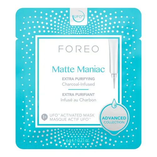 Foreo Matte Maniac, Extra Purifying Charcoal-Infused UFO Activated Mask (Maseczka do cery tłustej)