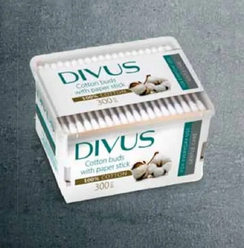 Divus Cotton Buds with Paper Stick (Papierowe patyczni higieniczne )