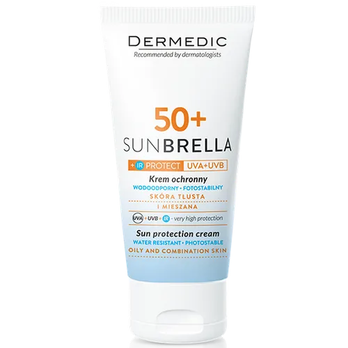 Dermedic Sunbrella, Krem ochronny SPF 50+ UV + IR skóra tłusta i mieszana