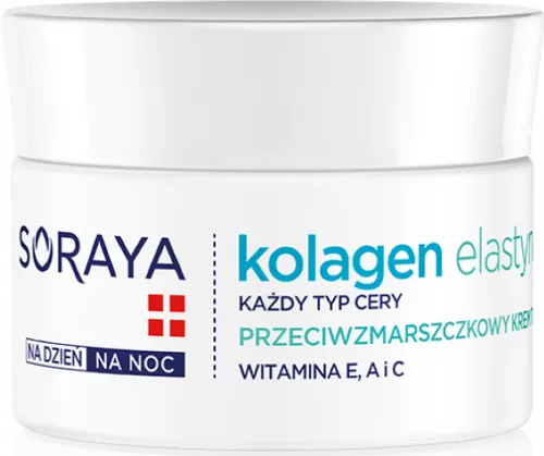 Soraya Kolagen + Elastyna,  Przeciwzmarszczkowy krem tłusty na dzień i na noc (nowa wersja)