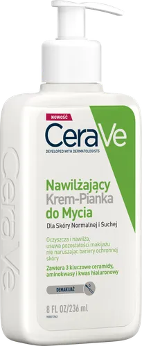 CeraVe Nawilżający Krem-Pianka do Mycia twarzy i demakijażu dla skóry normalnej i suchej - 2