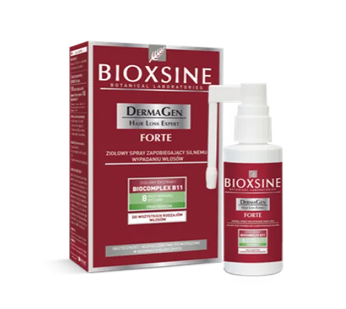 Bioxsine Dermagen Forte, Ziołowy spray zapobiegający silnemu wypadaniu włosów
