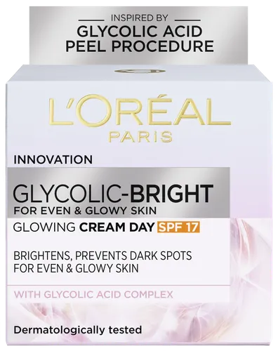 L'Oreal Paris Glycolic Bright, Glowing Cream Day SPF 17 (Rozjaśniający krem na dzień) - 1