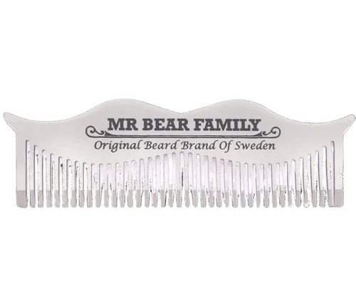 Mr Bear Family Stalowy grzebień do wąsów i brody