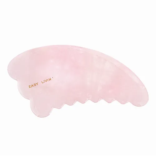 Easy Livin' Modelujący kamień gua sha z różowego kwarcu do masażu twarzy i ciała