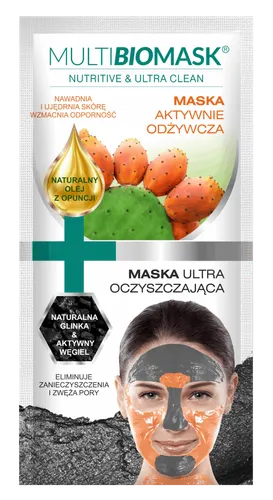Multi BioMask Nutritive & Ultra Clean, Maska aktywnie odżywcza + maska ultra oczyszczająca