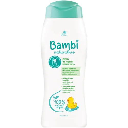 Bambi Naturalnie, Płyn do kąpieli do mycia delikatnej skóry dzieci i niemowląt