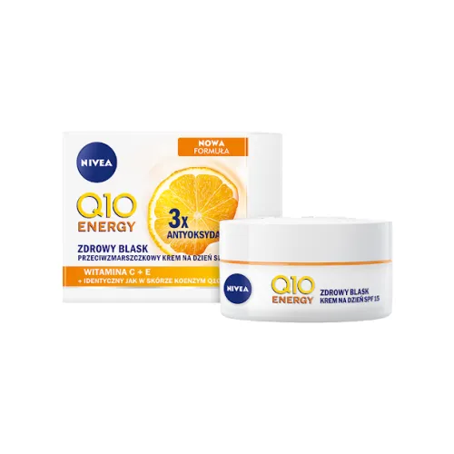 Nivea Q10 Energy Zdrowy blask, Przeciwzmarszczkowy krem na dzień SPF15 - 1