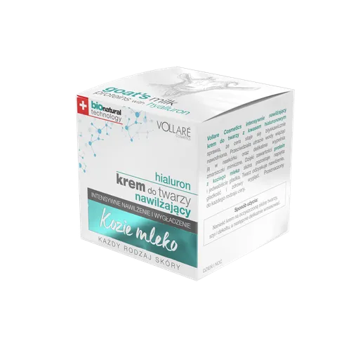 Vollare Cosmetics Kozie Mleko, Nawilżający krem do twarzy z kwasem hialuronowym