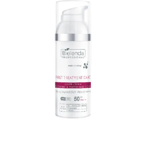 Bielenda Professional Post Treatment Care, Cover Cream  Soothing & Tinted Face Cream SPF 50 (Tonująco-łagodzący krem do twarzy SPF 50)