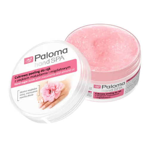 Paloma Hand SPA, Cukrowy peeling do rąk z olejkiem makadamia i migdałowym