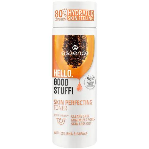 Essence Hello, Good Stuff!, Skin Perfecting Toner with 2% BHA & Papaya (Tonik złuszczający do twarzy)