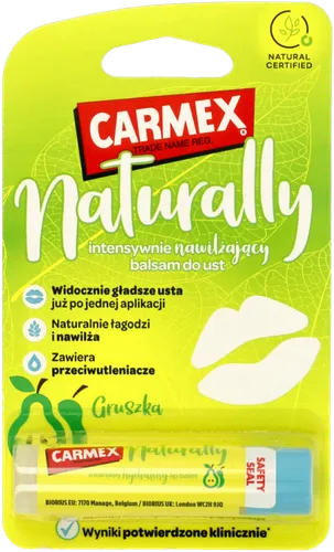 Carma Laboratories Carmex, Naturally Intensely Hydrating Lip Balm Pear (Intensywnie nawilżający balsam do ust `Gruszka`)