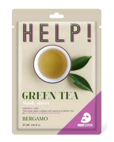 Bergamo Specialist Help! Green Tea Mask Sheet (Maska do twarzy z zieloną herbatą)