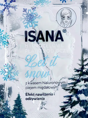 Isana Let It Snow, Hydrożelowe płatki pod oczy z kwasem hialuronowym i olejem migdałowym