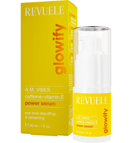 Revuele Glowify, A.M. Vibes, Caffeine + Vitamin E Power Serum (Serum pod oczy z kofeiną i witaminą E)