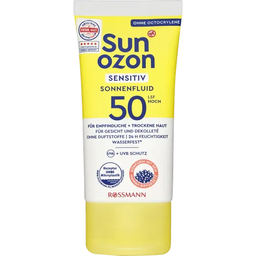 SunOzon Sensitiv Sonnenfluid LSF 50 (Fluid przeciwsłoneczny SPF 50 do suchej i wrażliwej skóry)
