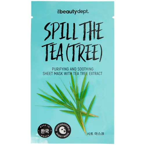The Beauty Dept. Spill The Tea (Tree) Purifying and Soothing Sheet Mask (Oczyszczająca maska w płachcie)