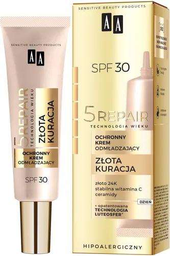 AA Technologia Wieku 5Repair, Złota Kuracja, Ochronny krem odmładzający SPF 30