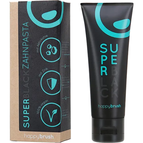 HappyBrush Super Black Zahnpaste (Wybielająca czarna pasta do zębów z węglem aktywnym) - 2