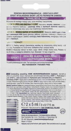 Perfecta Home SPA, Domowa Mikrodermabrazja, owocowy peeling enzymatyczny + maska z kwasami AHA, 'Zabieg ultrawygładzający' - 2
