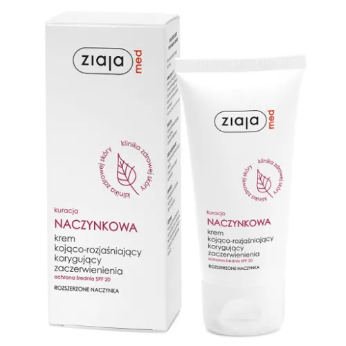 Ziaja Med, Kuracja naczynkowa, Krem kojąco-rozjaśniający korygujący zaczerwienienia ochrona średnia SPF 20 (nowa wersja)