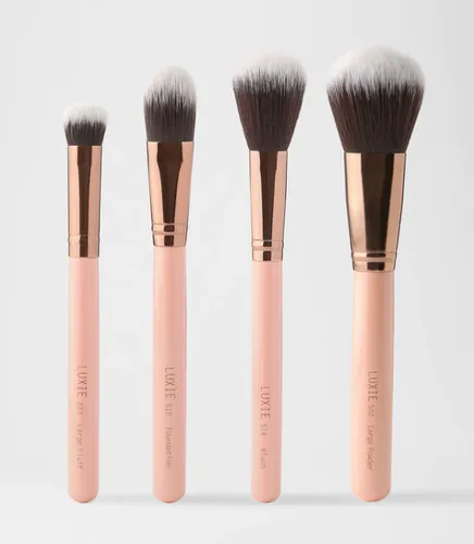 Luxie Face Complexion Brush Set Rose Gold (Zestaw pędzli do makijażu twarzy)