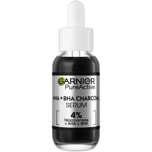 Garnier Pure Active, Serum przeciw niedoskonałościom z kwasami AHA, BHA i węglem - 1