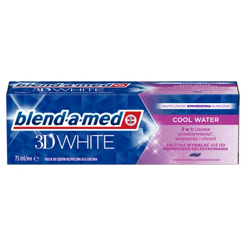 Blend - a - med 3D White Cool Water, Pasta do zębów usuwająca przebarwienia