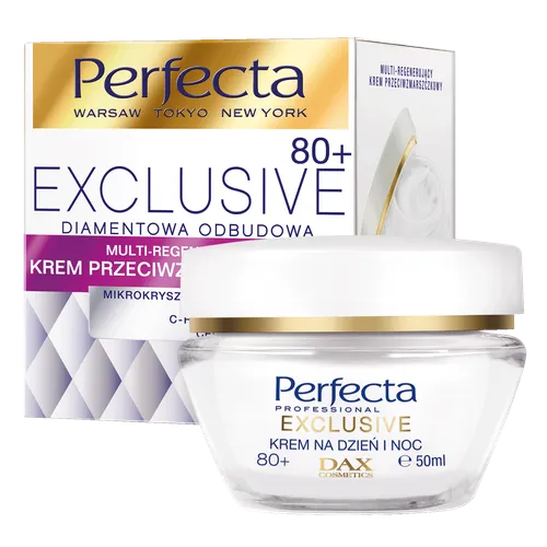 Perfecta Exclusive 80+, Diamentowa Odbudowa,  Multi-regenerujący krem przeciwzmarszczkowy