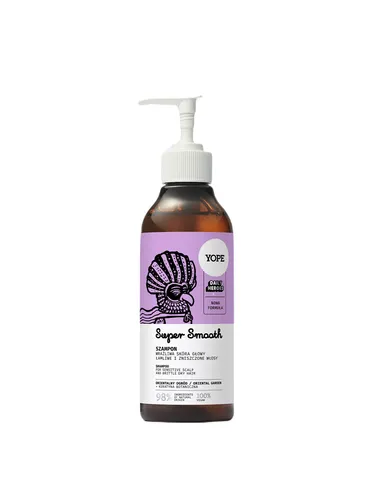 Yope Daily Heroes, Super Smooth, Szampon do wrażliwej skóry głowy i łamliwych, zniszczonych włosów (nowa wersja)