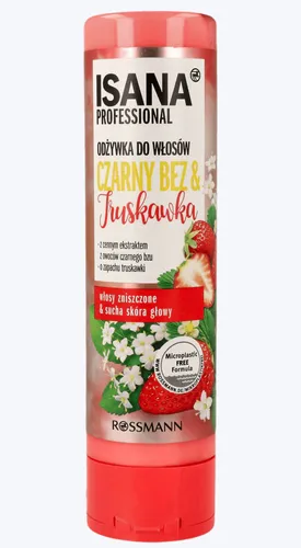 Isana Professional, Odżywka do włosów zniszczonych i suchej skóry głowy `Czarny bez i truskawka`