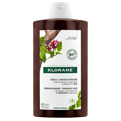 Klorane Shampoing a la Quinine & Edelweiss BIO (Szampon z chininą i organiczną szarotką do włosów przerzedzonych i wypadających)