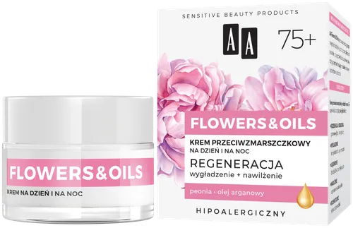 AA Flowers & Oils, Krem przeciwzmarszczkowy na dzień i na noc 75+