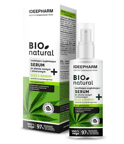 Instytut dermokosmetyków Ideepharm Sp. z o.o. Bio Natural, Nawilżająco - wygładzające serum do włosów suchych i zniszczonych bez spłukiwania