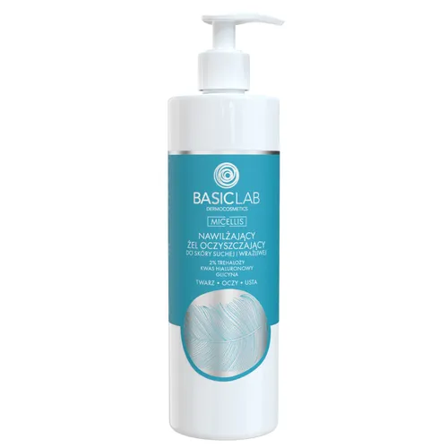 BasicLab Dermocosmetics Micellis, Nawilżający żel oczyszczający do skóry suchej i wrażliwej (nowa wersja)