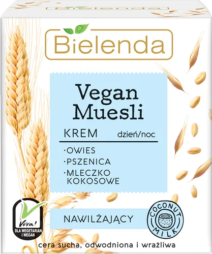 Bielenda Vegan Muesli, Nawilżający krem do twarzy `Owies, pszenica, mleczko kokosowe` - 1