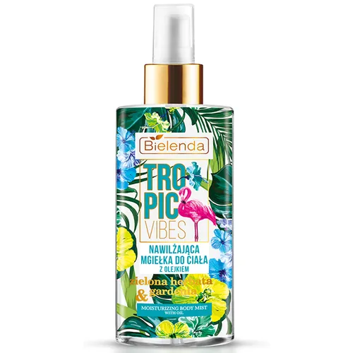 Bielenda Tropic Vibes, Nawilżająca mgiełka zapachowa z olejkiem `Zielona herbata & Gardenia`
