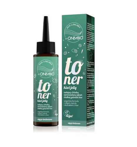 OnlyBio Hair In Balance, Kiwi Jelly, Toner nadający chłodny, ciemnozielony odcień słodkiej galaretki kiwi