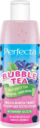 Perfecta Bubble Tea, Butterfly Tea, Erytrytol + Dzikie Indygo, Emulsja do mycia twarzy pielęgnująco-oczyszczająca