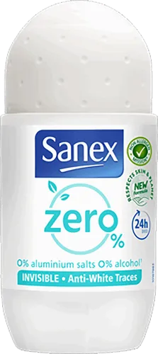 Sanex Zero 0% Invisible Deodorant Roll-on (Dezodorant w kulce 24h, przeciw białym śladom)