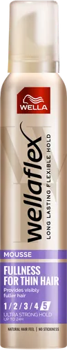 Wella Wellaflex, Fullness for Thin Hair, Ultra Strong Mousse (Pianka maksymalnie utrwalająca `Objętość dla cienkich włosów`) - 1