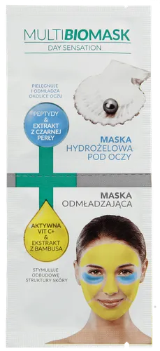 Multi BioMask Day Sensation, Maska hydrożelowa pod oczy + maska odmładzająca