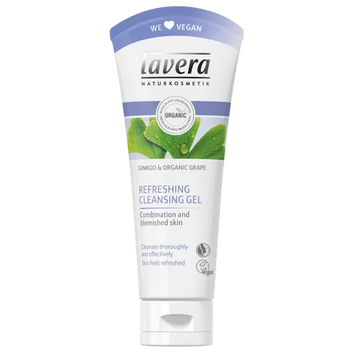 Lavera Belebendes Reinigungsgel Ginkgo [Ginkgo & Grape Pearls, Invigorating Cleansing Gel] (Żel rozjaśniający do mycia twarzy)