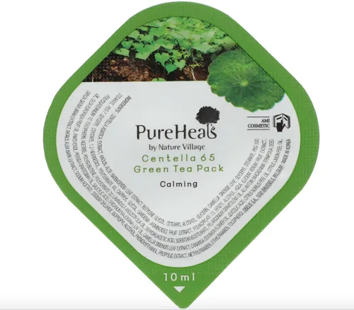 Pure Heals Centella 65 Green Tea Pack (Łagodząca maska z wąkrotą azjatycką i zieloną herbatą)