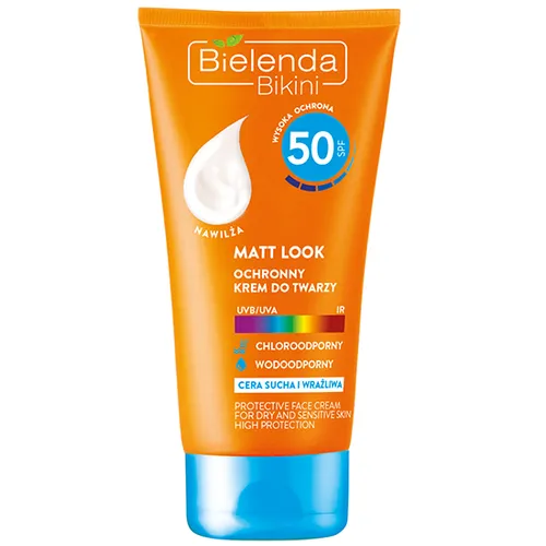 Bielenda Bikini, Udoskonalający krem do twarzy do cery suchej/wrażliwej SPF 50 `Matt look`