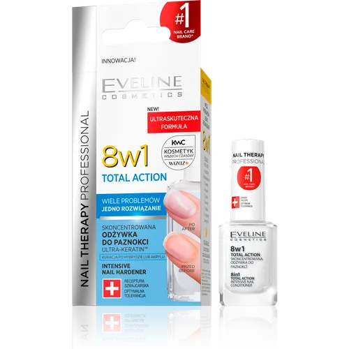 Eveline Cosmetics Nail Therapy Professional, Skoncentrowana odżywka do paznokci, 8w1 (nowa wersja) - 2