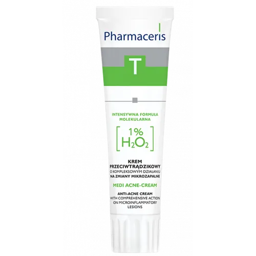 Pharmaceris T, Medi Acne-Cream, Krem przeciwtrądzikowy o kompleksowym działaniu na zmiany mikrozapalne 1% H2O2