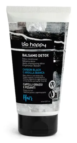 Bio Happy Hair, Balsamo Detox (Detoksykujaca odżywka do włosów `Węgiel drzewny i biała glinka `)