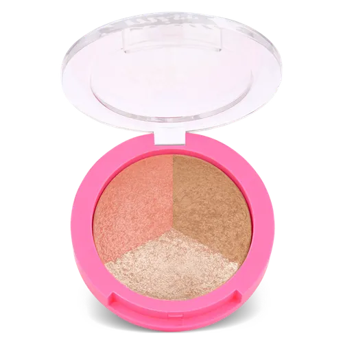 Golden Rose Miss Beauty, Glow Baked Trio (Puder do twarzy 3 w 1)